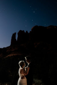 Christy and Dustin after their elopement under the stars