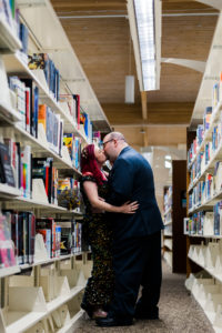 Neysha and Emmett at the Library following their elopement